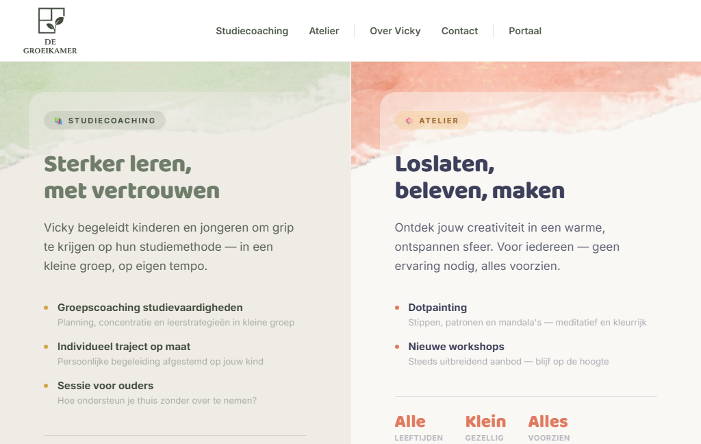 De Groeikamer — studiecoaching en atelier